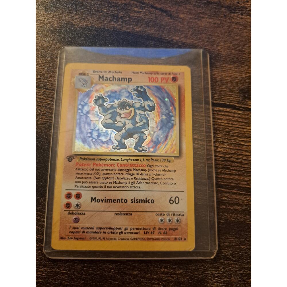 Machamp 1st Edition Holography Pokémon card in Italian 1999 8/102